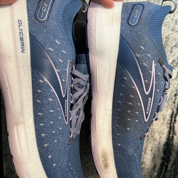 COPY - COPY - Brooks Glycerin 20 Blue Knit Running Gym Shoes Sneakers Womens Si… - Picture 4 of 8